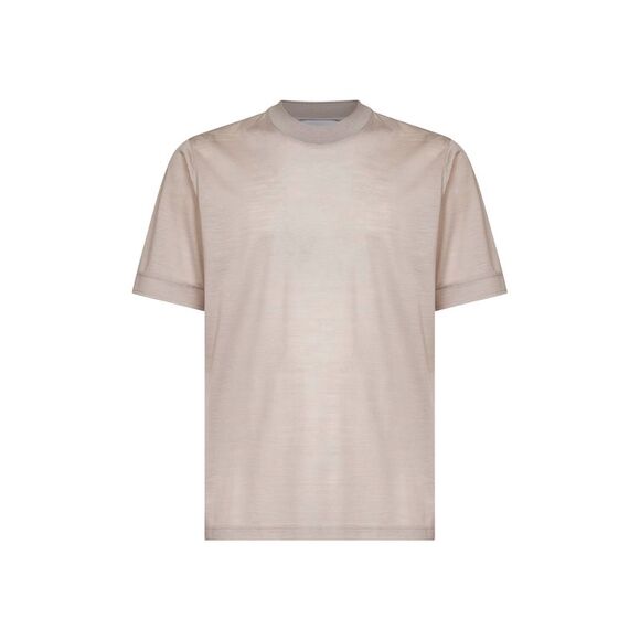 D 4.0 Men Taupe Virgin Wool Jersey T-Shirt